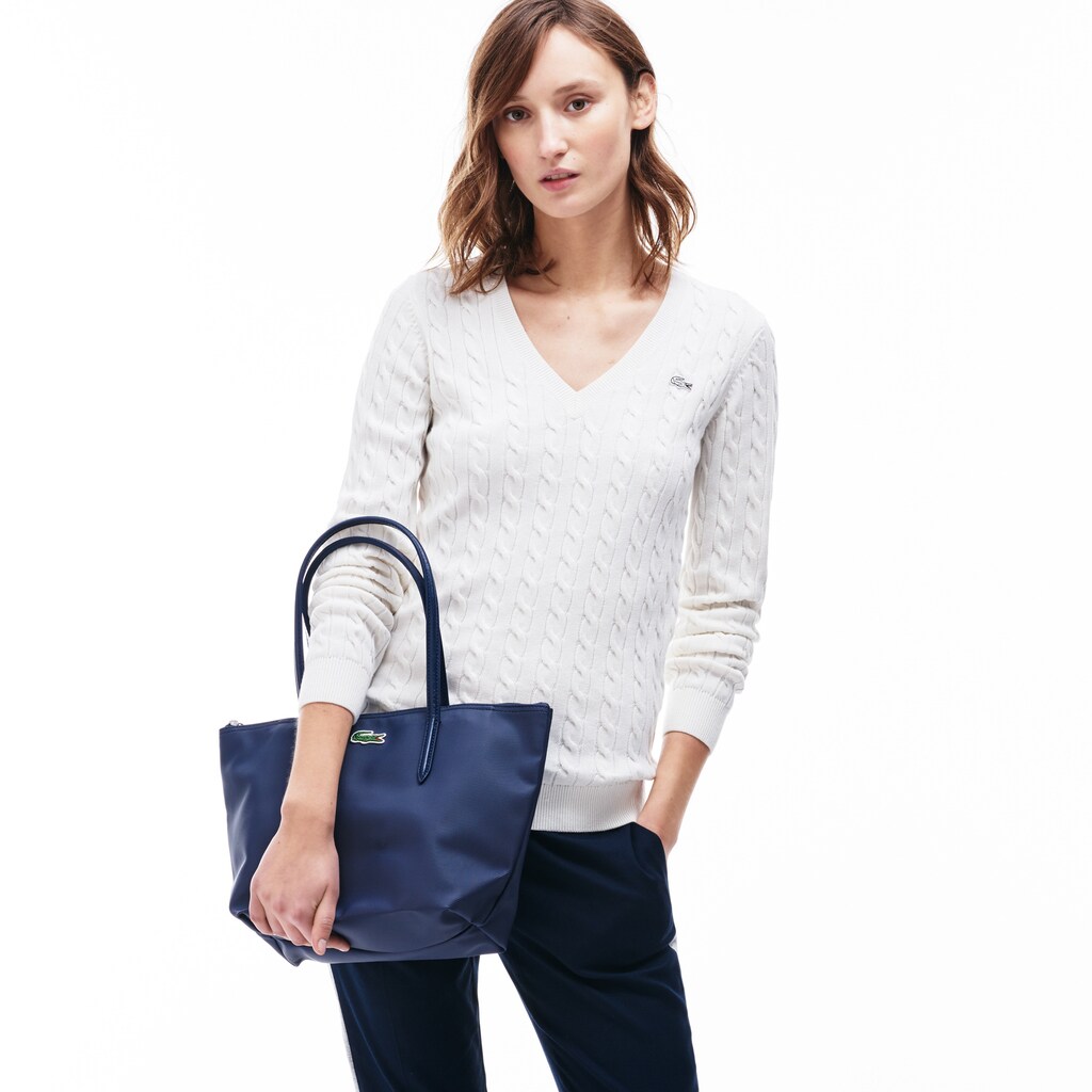 Bolso Tote Lacoste L.12.12 Concept Small Zip Mujer Negros | JF5-58945I3