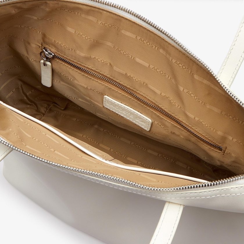 Bolso Tote Lacoste L.12.12 Small Leather Mujer Blancos | ZV8-72037Q8