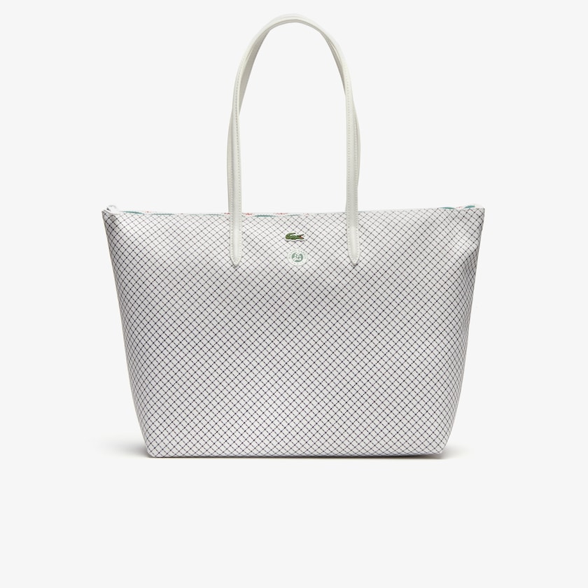 Bolso Tote Lacoste Roland Garros Panama Hat Print Zippered Mujer Beige | NZ2-55335G3