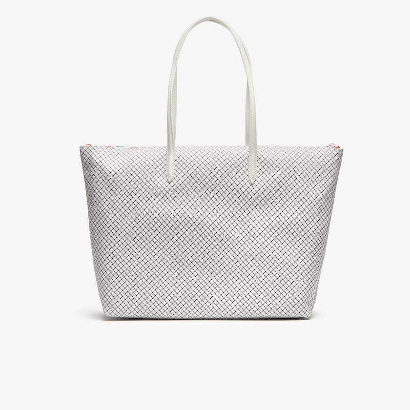 Bolso Tote Lacoste Roland Garros Panama Hat Print Zippered Mujer Beige | NZ2-55335G3