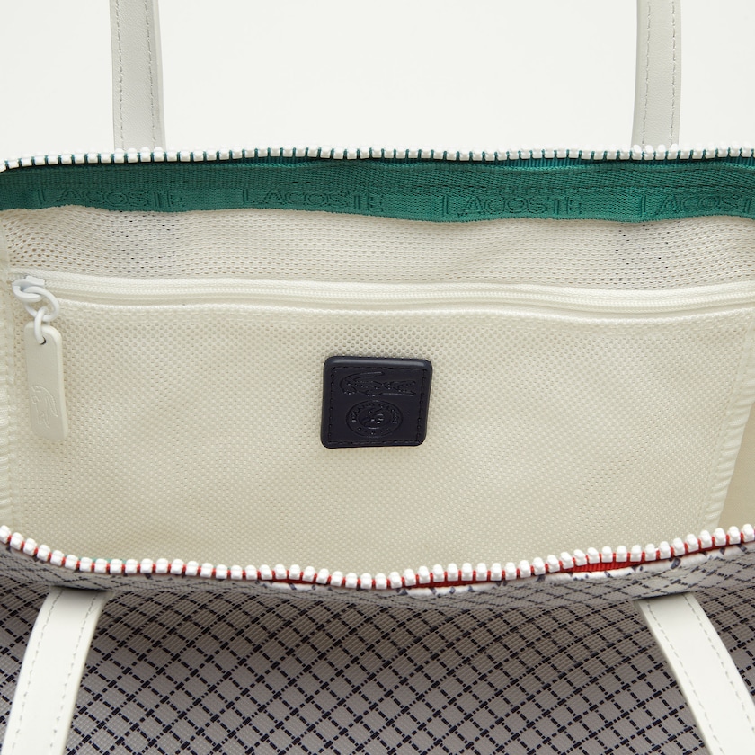 Bolso Tote Lacoste Roland Garros Panama Hat Print Zippered Mujer Beige | NZ2-55335G3