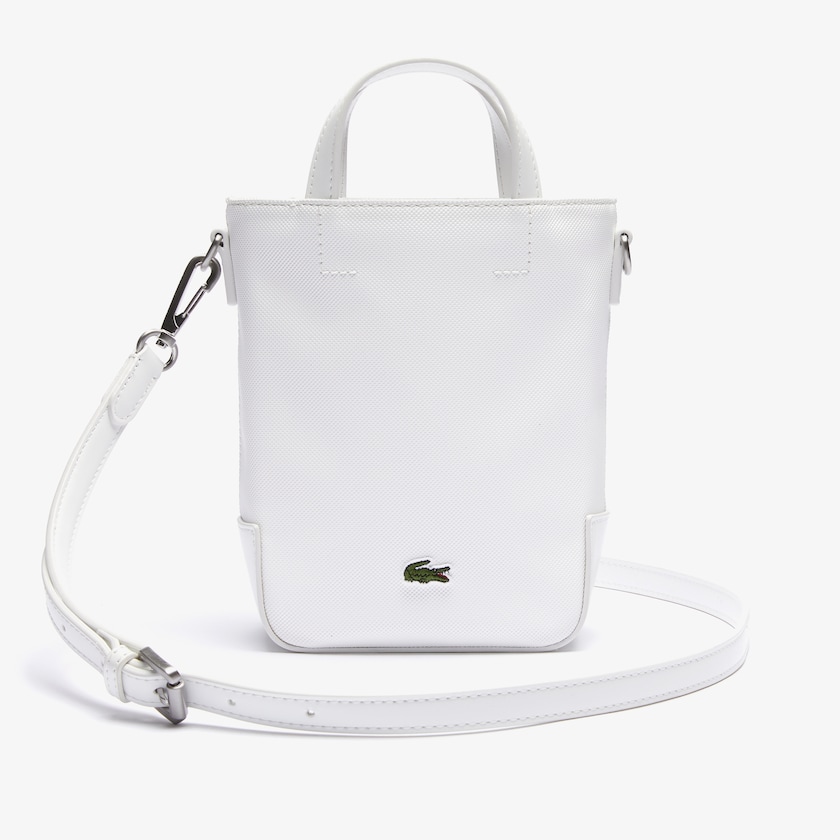 Bolso Tote Lacoste Small Piqué Canvas Mujer Blancos | IJ9-41844T1