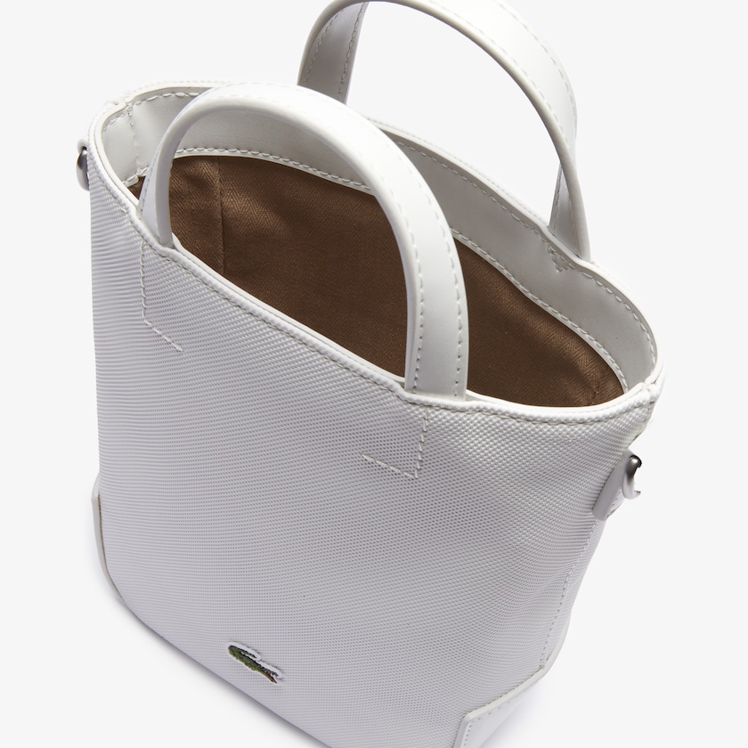 Bolso Tote Lacoste Small Piqué Canvas Mujer Blancos | IJ9-41844T1