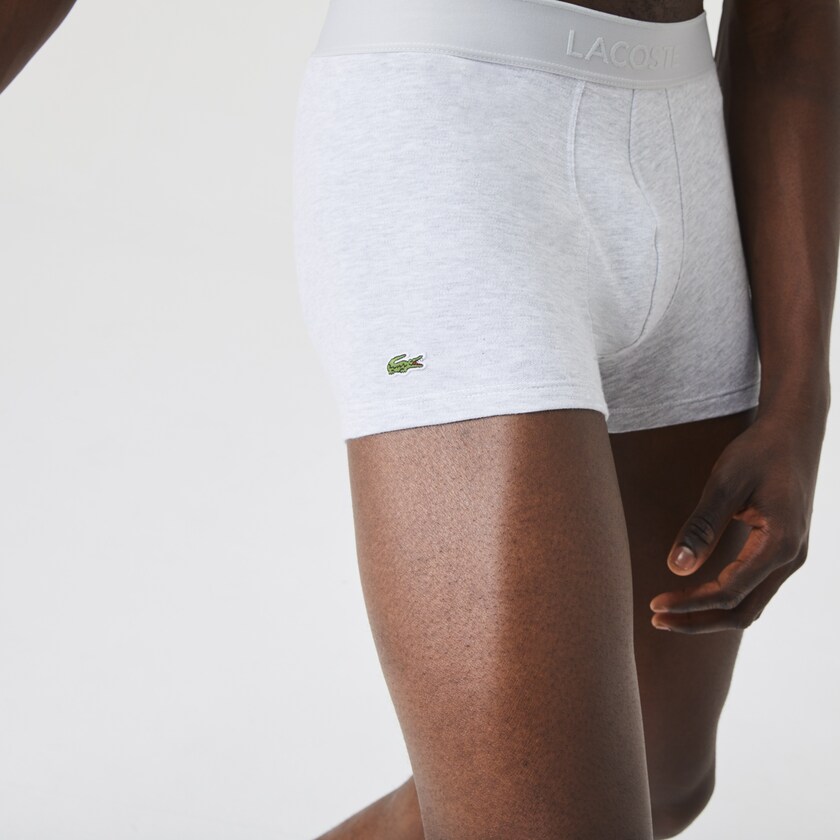 Bragas Lacoste Pack Of 2 Piqué Boxer L.12.12 Hombre Negros Grises | DL2-57825L3