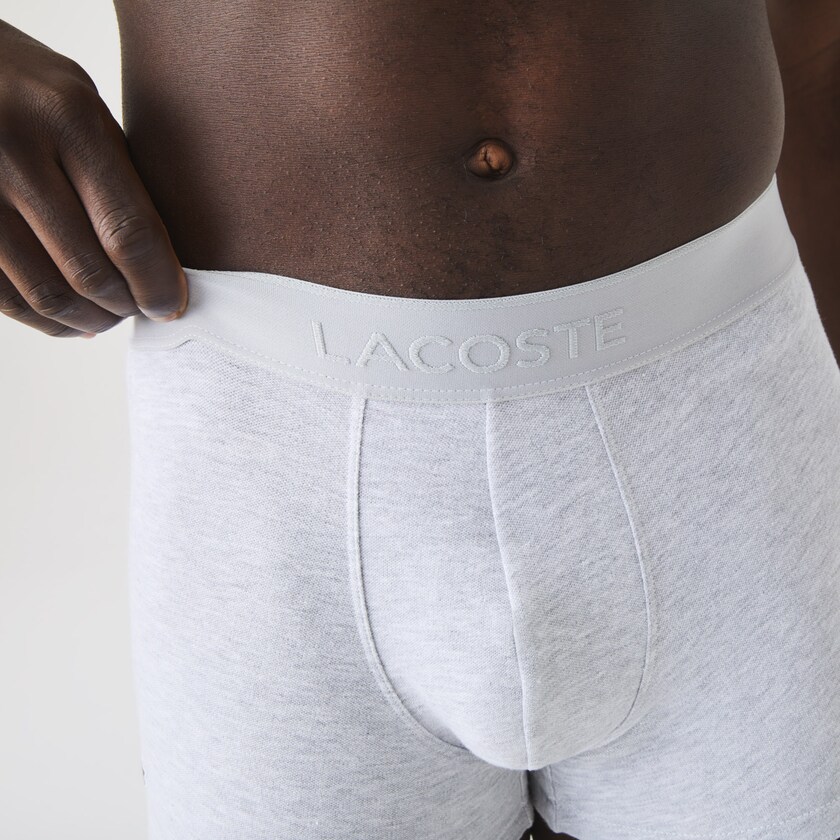 Bragas Lacoste Pack Of 2 Piqué Boxer L.12.12 Hombre Negros Grises | DL2-57825L3