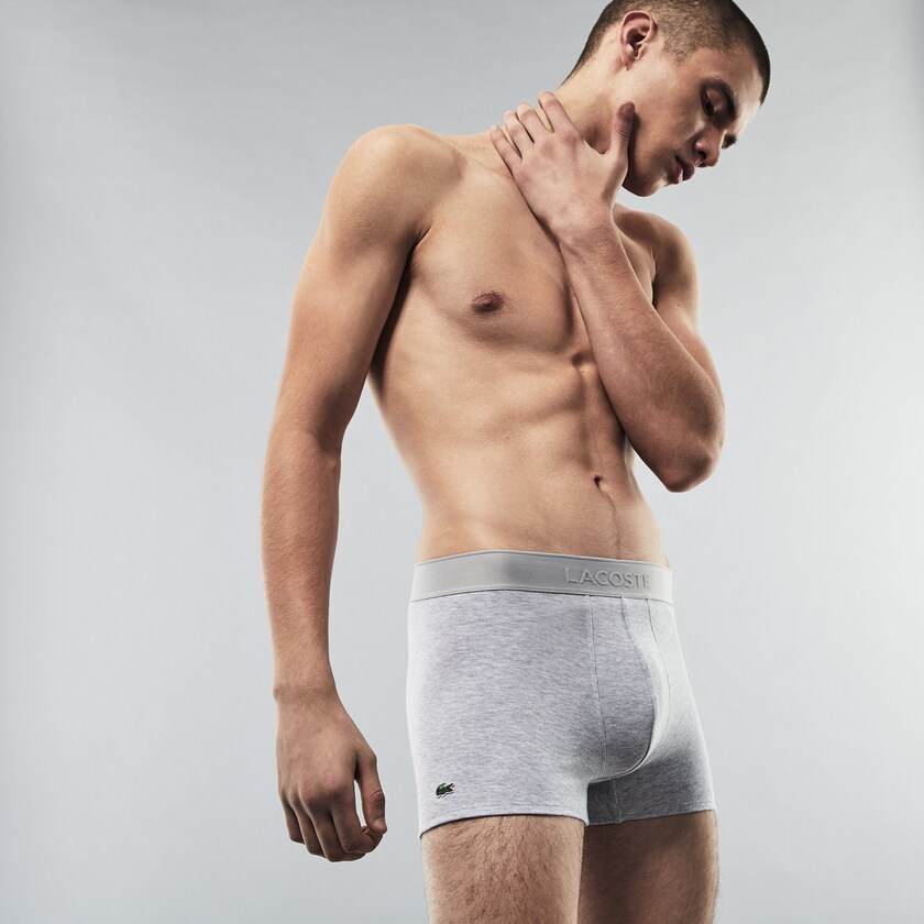 Bragas Lacoste Pack Of 2 Piqué Boxer L.12.12 Hombre Negros Grises | DL2-57825L3