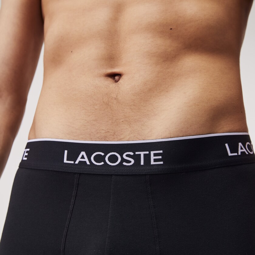 Bragas Lacoste Pack Of 3 Casual Black Boxer Hombre Negros | VR9-00100T0
