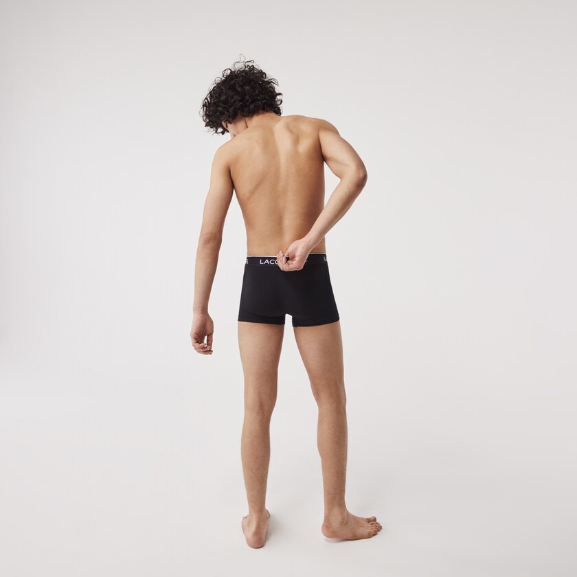Bragas Lacoste Pack Of 3 Casual Black Boxer Hombre Negros | VR9-00100T0