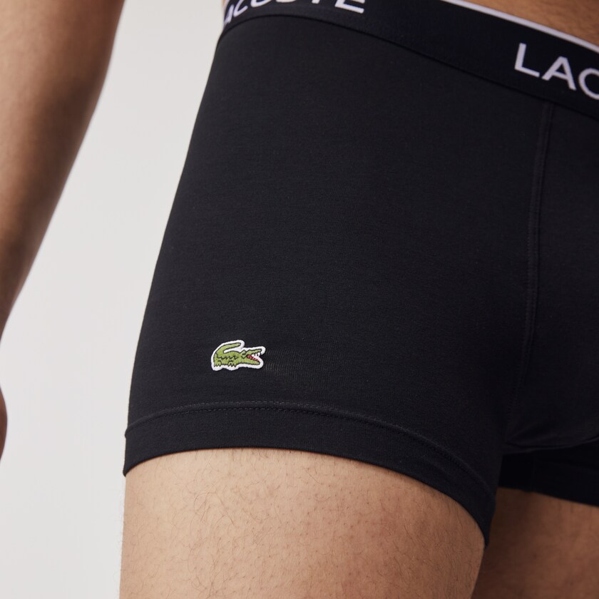 Bragas Lacoste Pack Of 3 Casual Black Boxer Hombre Negros | VR9-00100T0
