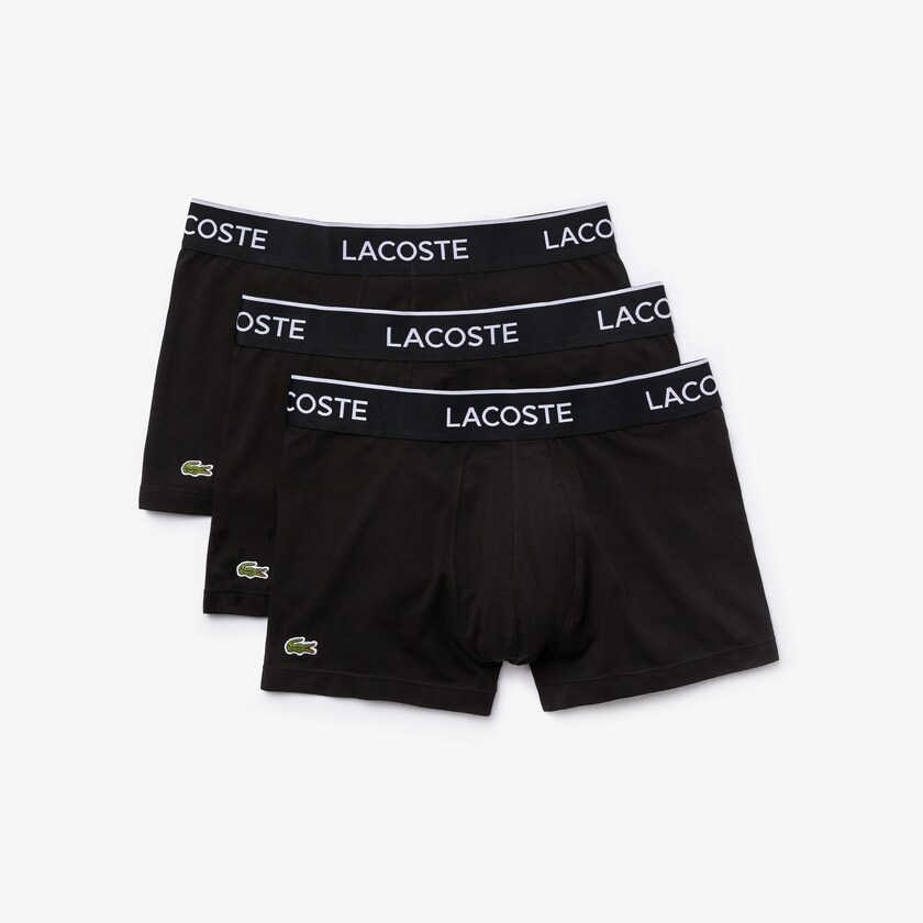 Bragas Lacoste Pack Of 3 Casual Black Boxer Hombre Negros | VR9-00100T0