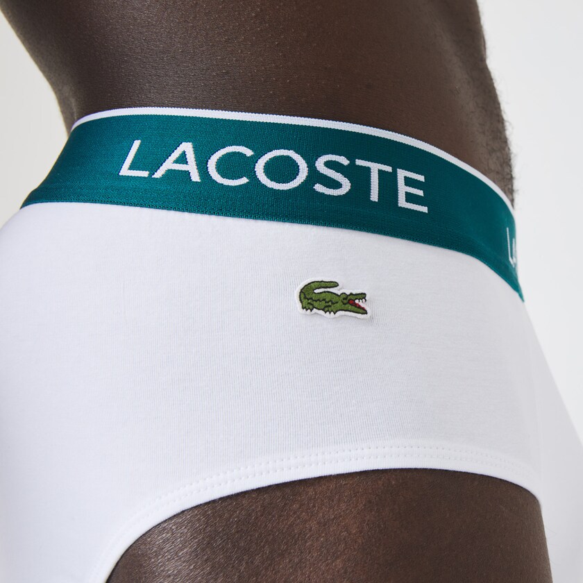 Bragas Lacoste Pack Of 3 Casual Hombre Negros Blancos Grises | RR3-51415V0