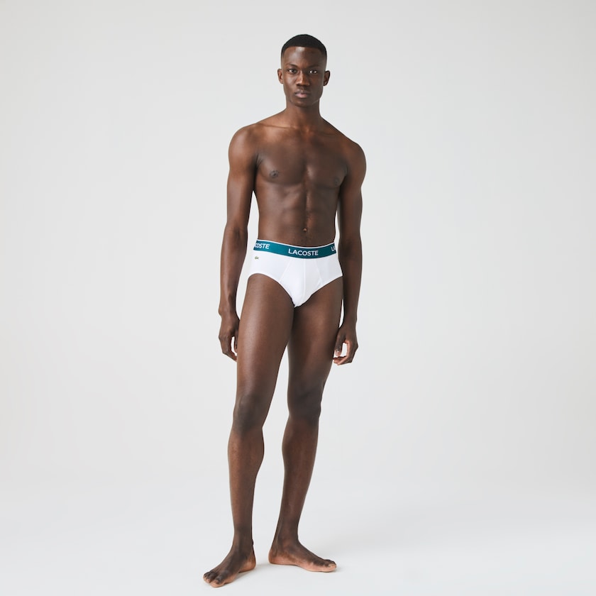 Bragas Lacoste Pack Of 3 Casual Hombre Negros Blancos Grises | RR3-51415V0