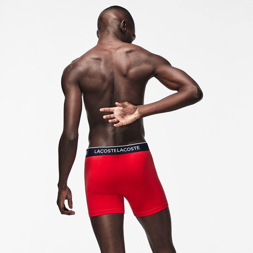 Bragas Lacoste Pack of 3 Boxer Hombre Azul Marino Azules Rojos Azul Marino Azules | CA0-73077C1