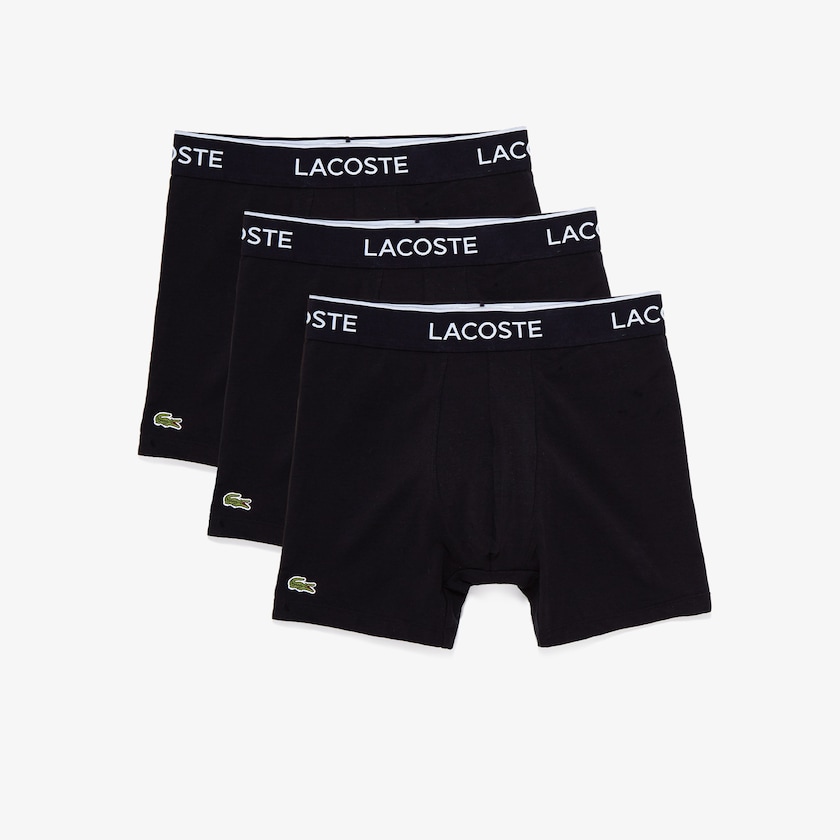Bragas Lacoste Pack of 3 Boxer Hombre Negros | LI2-09370X4