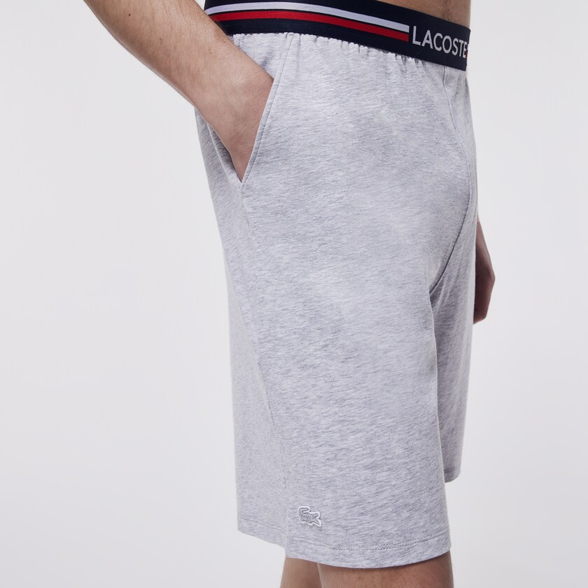 Bragas Lacoste Striped-Waist Long Boxer Hombre Grises | OD9-79437H6