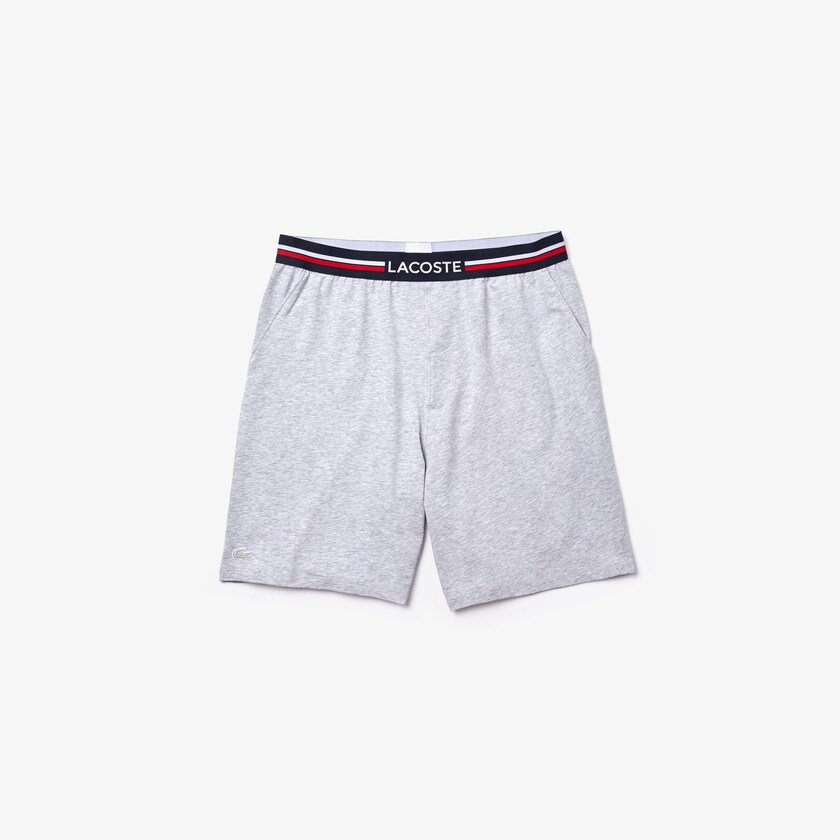 Bragas Lacoste Striped-Waist Long Boxer Hombre Grises | OD9-79437H6