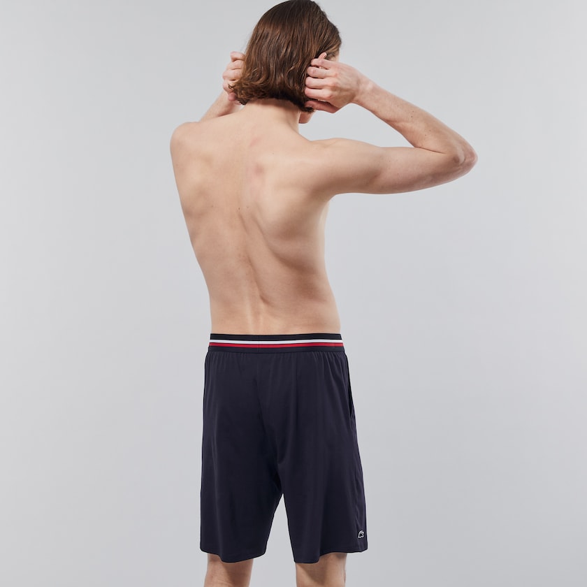 Bragas Lacoste Striped-Waist Long Boxer Hombre Azul Marino Azules | GL4-51655H2