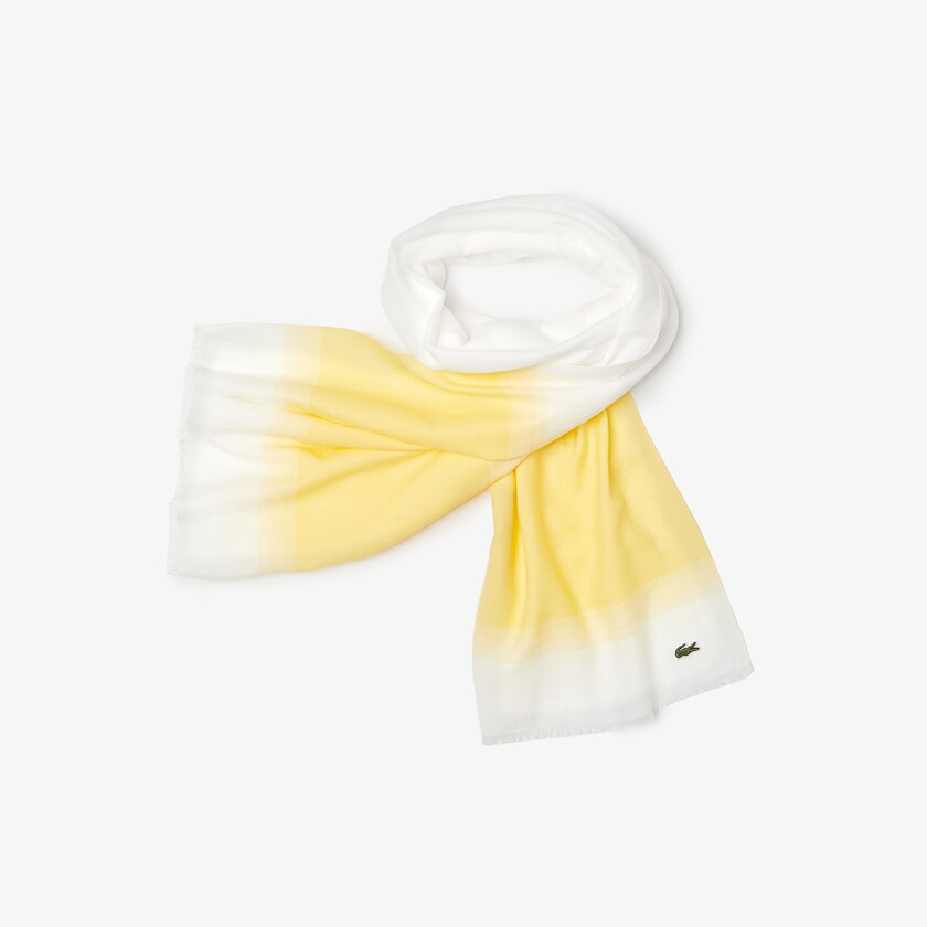 Bufandas Lacoste Made In France Organic Cotton Ombré Hombre Blancos Amarillos | AL4-26492E8