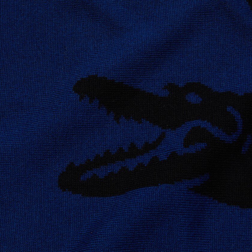 Bufandas Lacoste Oversized Crocodile Rectangular Wool Hombre Negros Azules | SB8-70807X0