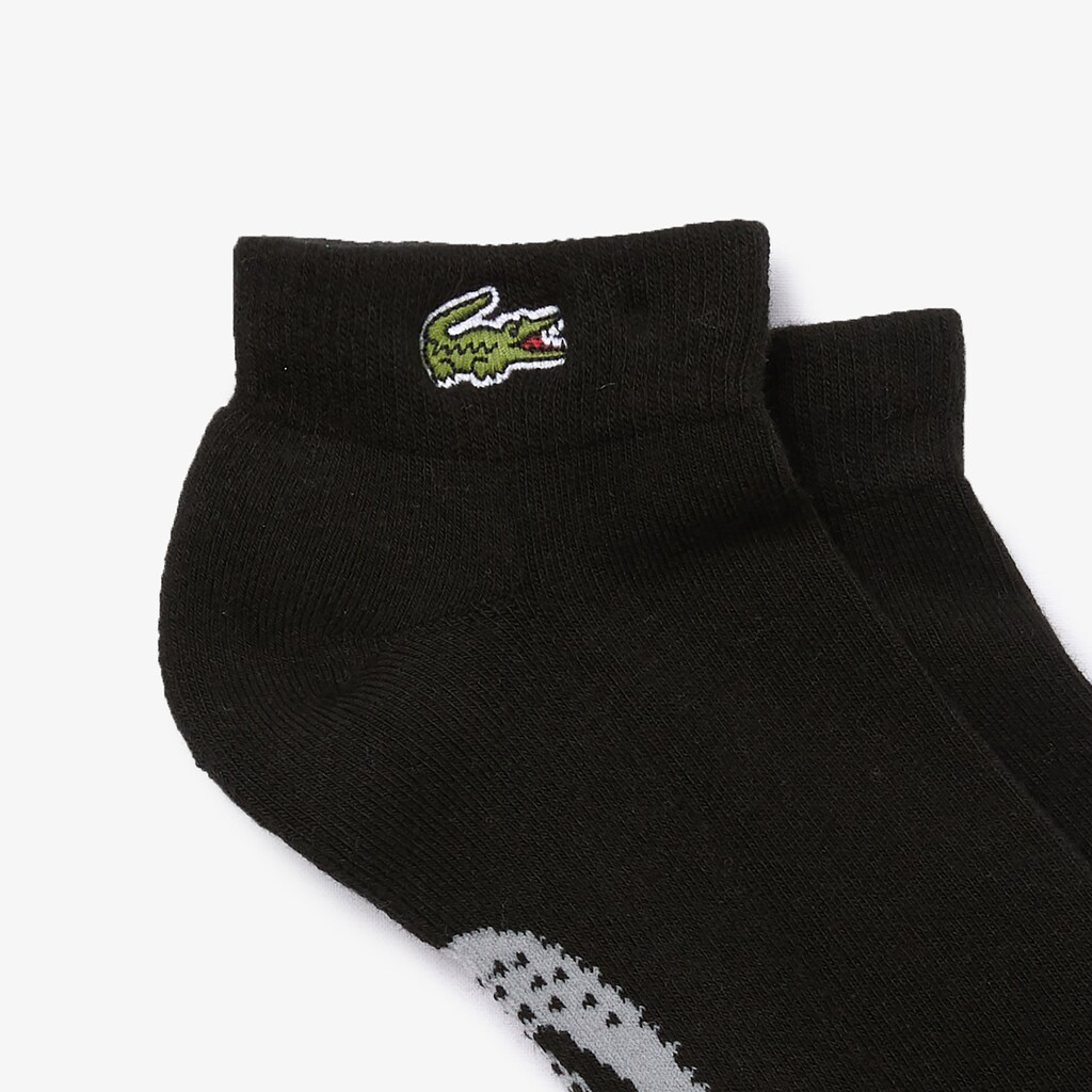 Calcetines Lacoste SPORT Printed Crocodile Low-Cut Cotton Hombre Negros Grises | HJ3-55805F5