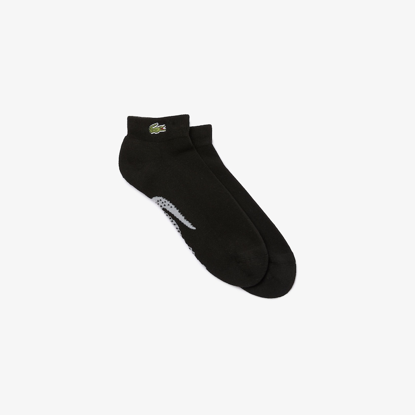 Calcetines Lacoste SPORT Printed Crocodile Low-Cut Cotton Hombre Negros Grises | HJ3-55805F5