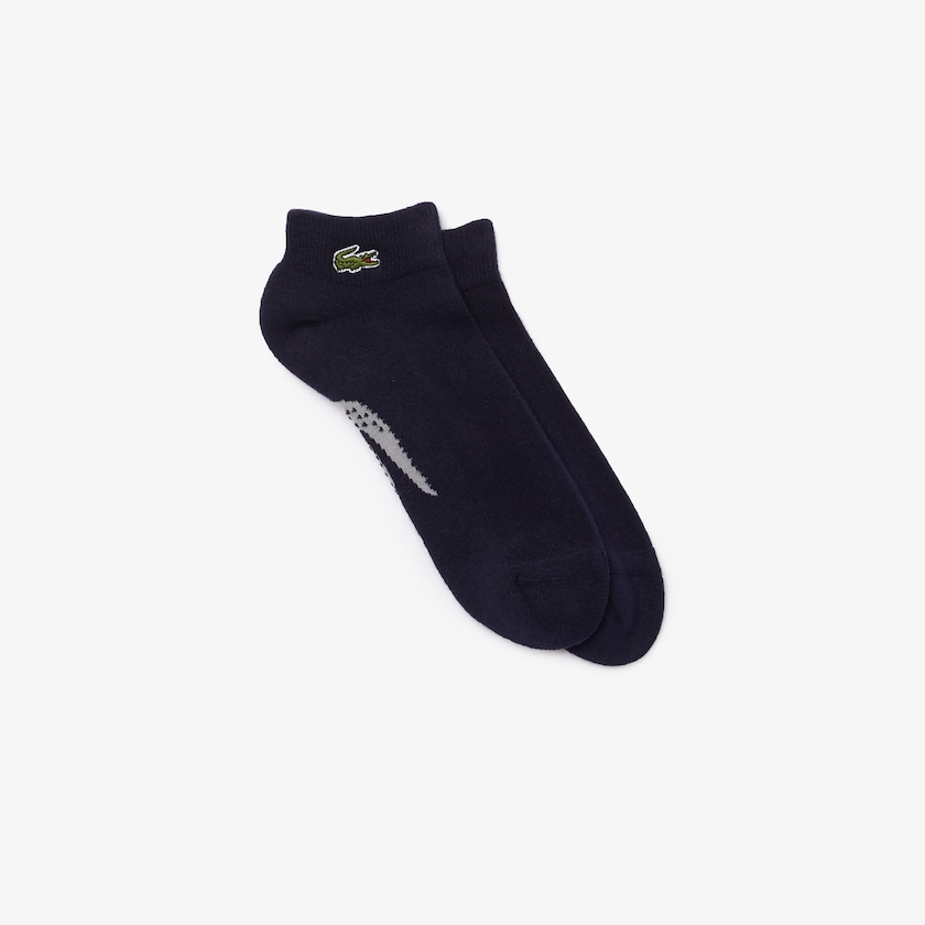 Calcetines Lacoste SPORT Printed Crocodile Low-Cut Cotton Hombre Azul Marino Azules Grises | RO4-50875S2