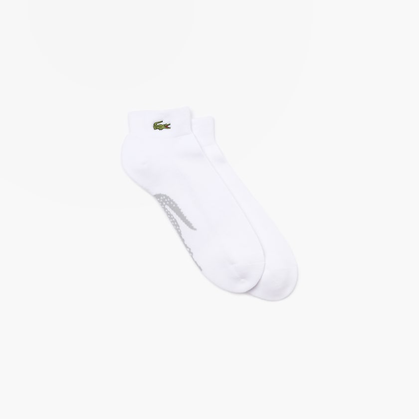 Calcetines Lacoste SPORT Printed Crocodile Low-Cut Cotton Hombre Blancos Grises | NO8-79977E3