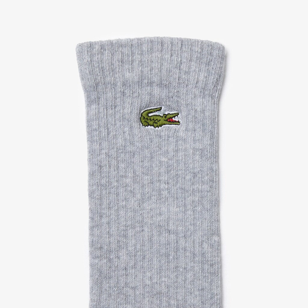 Calcetines Lacoste Three-Pack Of SPORT High-Cut Cotton Hombre Grises Blancos Negros | BZ0-36883U7