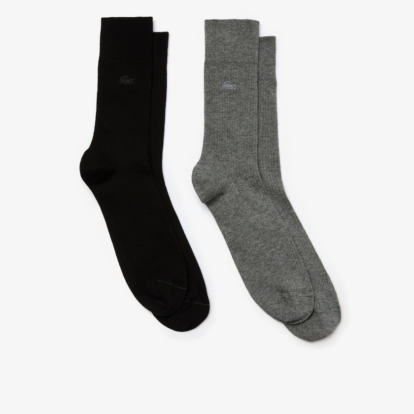 Calcetines Lacoste Two-Pack Cotton And Wool Hombre Azules Negros | SA1-13341A2