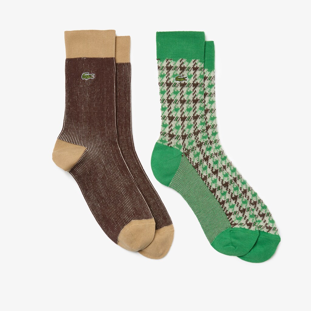 Calcetines Lacoste Two-Pack Hombre Beige Verdes Marrom Beige | LW9-18361Q0