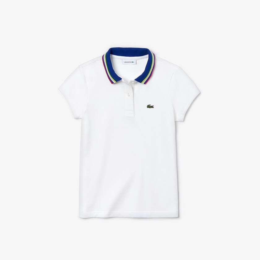 Camisa Polo Lacoste Niños Blancos A-Line Cotton Piqué ID4-08270L5