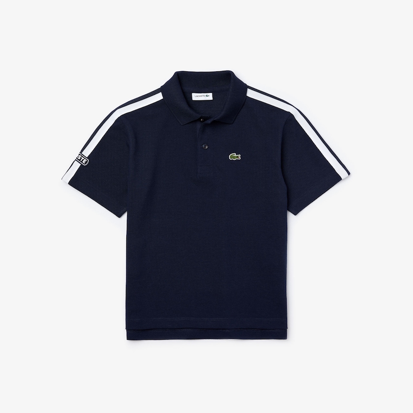 Camisa Polo Lacoste Niños Azul Marino Azules Blancos Badge Cotton Piqué WW7-17471N6