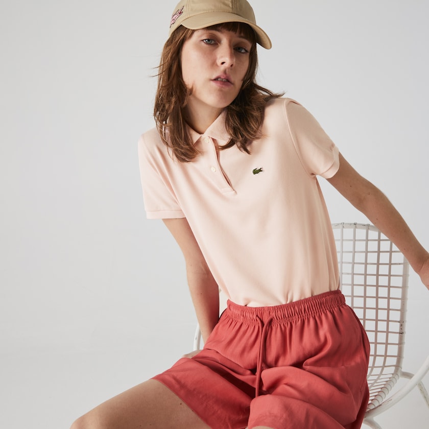 Camisa Polo Lacoste Classic Fit Soft Cotton Petit Piqué Mujer Rosas Claro | IW2-80648Y8