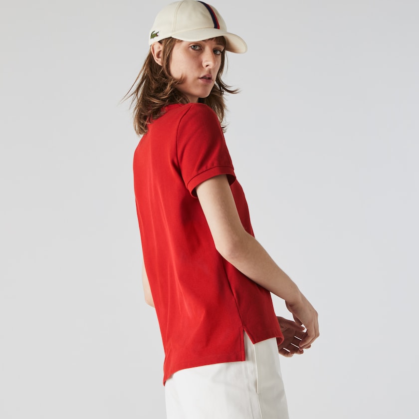 Camisa Polo Lacoste Classic Fit Soft Cotton Petit Piqué Mujer Rojos | NY0-48604O8