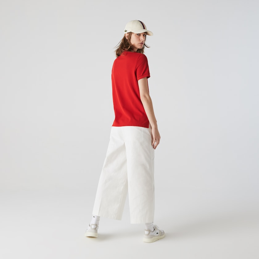 Camisa Polo Lacoste Classic Fit Soft Cotton Petit Piqué Mujer Rojos | NY0-48604O8