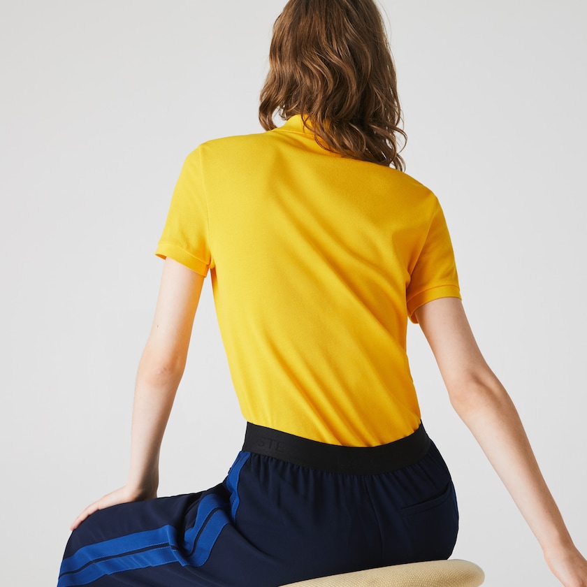 Camisa Polo Lacoste Classic Fit Soft Cotton Petit Piqué Mujer Amarillos | NJ7-77027W4