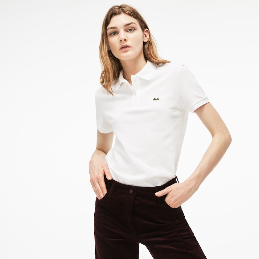 Camisa Polo Lacoste Classic Fit Soft Cotton Petit Piqué Mujer Blancos | EF3-02580T4