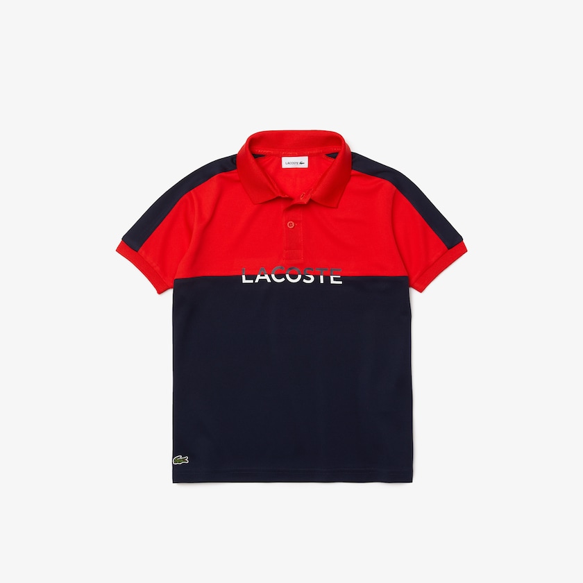 Camisa Polo Lacoste Niños Rojos Azul Marino Azules Colorblock Breathable Piqué KJ2-29612D7
