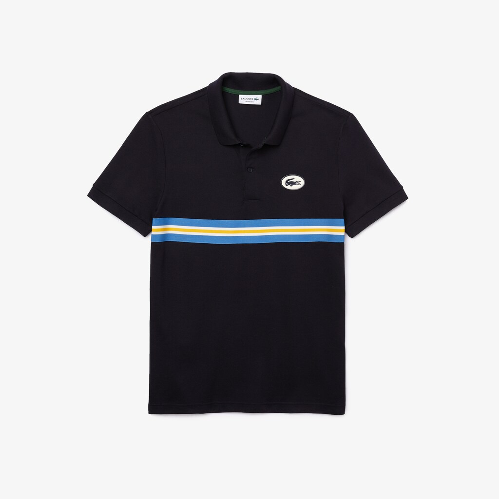 Camisa Polo Lacoste Heritage Regular Fit Badge Cotton Piqué Hombre Azul Marino Azules | FN7-43224D2