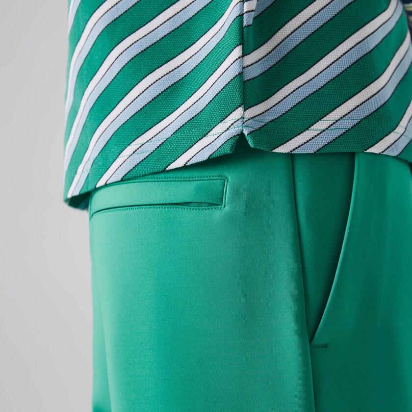 Camisa Polo Lacoste LIVE Loose Fit Badge Striped Cotton Piqué Mujer Verdes Blancos | SU7-93899U6