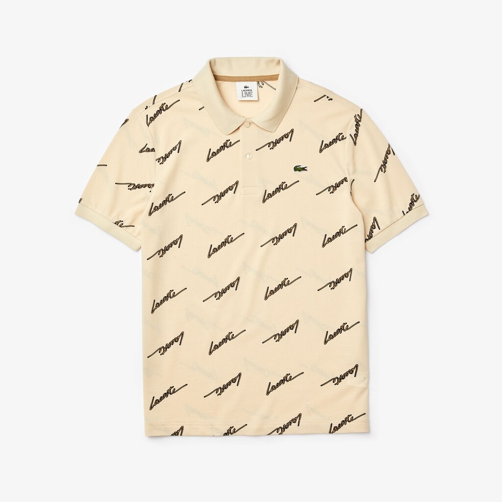 Camisa Polo Lacoste LIVE Standard Fit Print Cotton Piqué Hombre Grises | JC0-22782E7