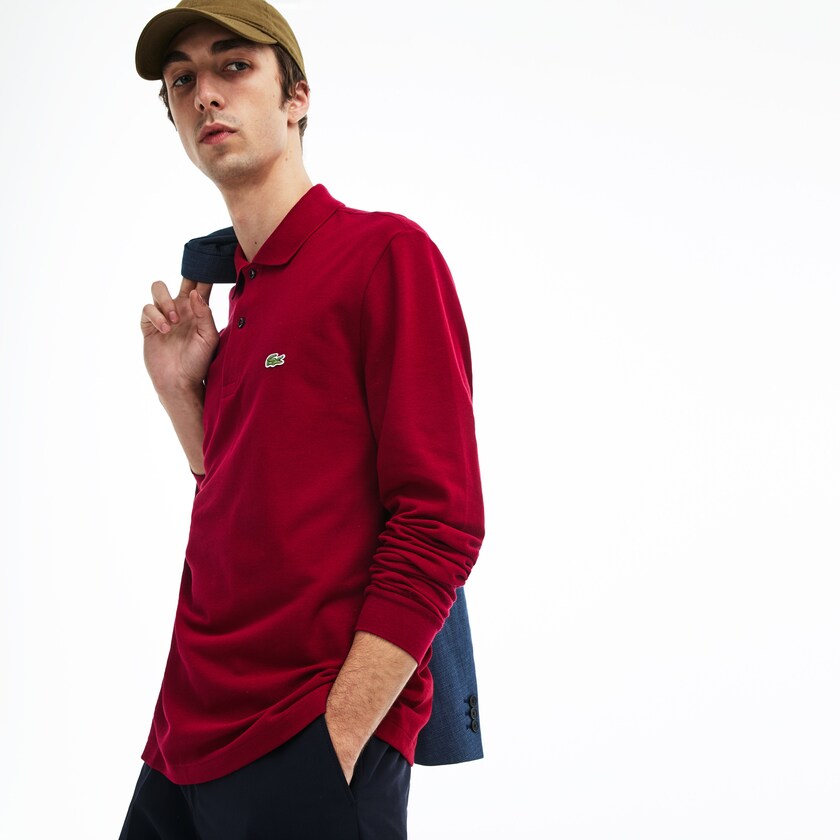 Camisa Polo Lacoste Hombre Rojos Oscuro Long-Sleeve Classic Fit L.12.12 IN3-34543M2