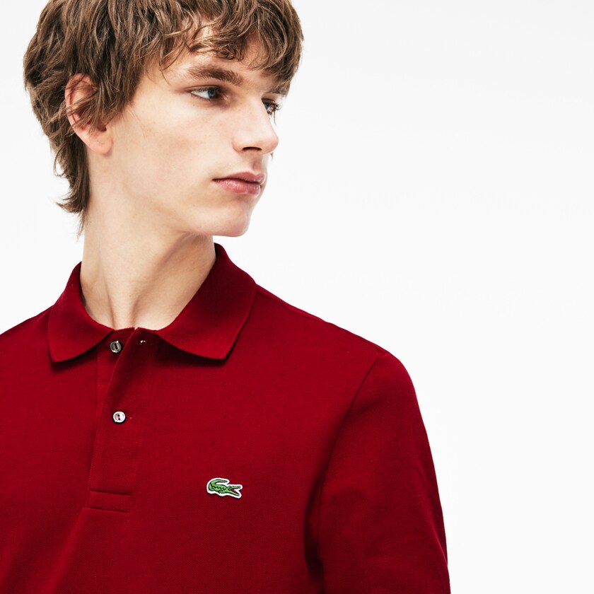 Camisa Polo Lacoste Hombre Rojos Oscuro Long-Sleeve Classic Fit L.12.12 IN3-34543M2