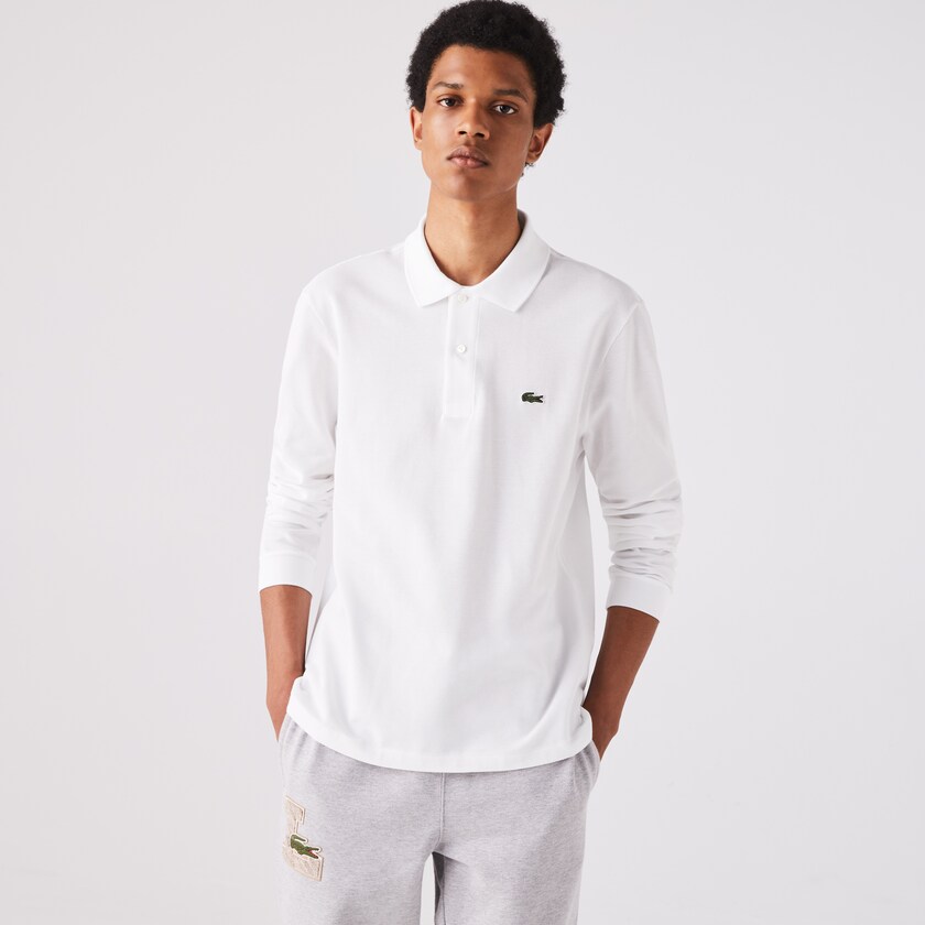 Camisa Polo Lacoste Long-Sleeve Classic Fit L.12.12 Hombre Blancos | VV8-00860R2