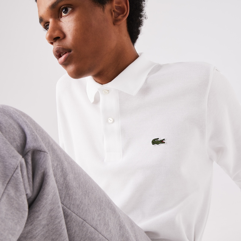 Camisa Polo Lacoste Long-Sleeve Classic Fit L.12.12 Hombre Blancos | VV8-00860R2
