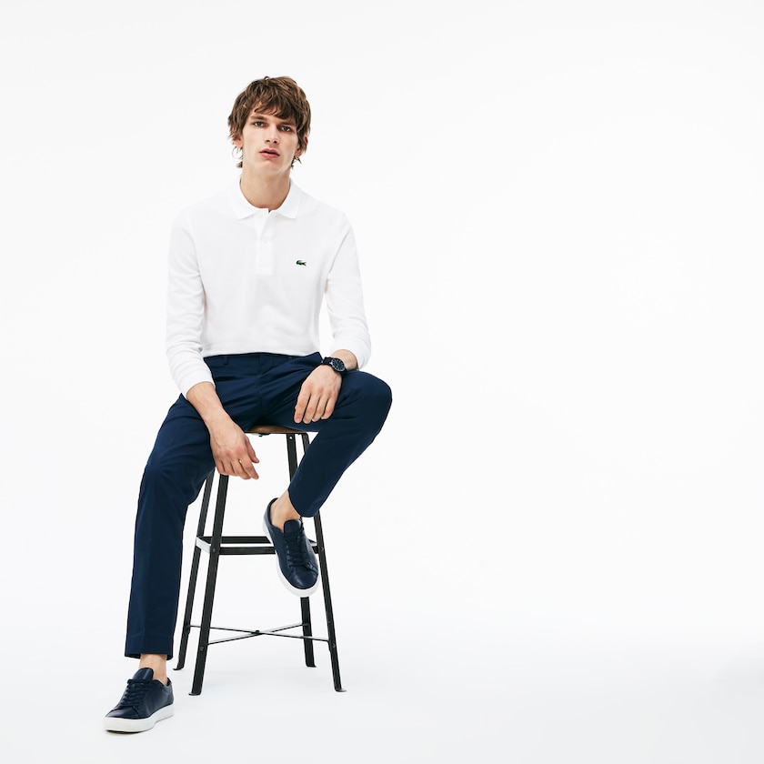 Camisa Polo Lacoste Long-Sleeve Classic Fit L.12.12 Hombre Blancos | VV8-00860R2