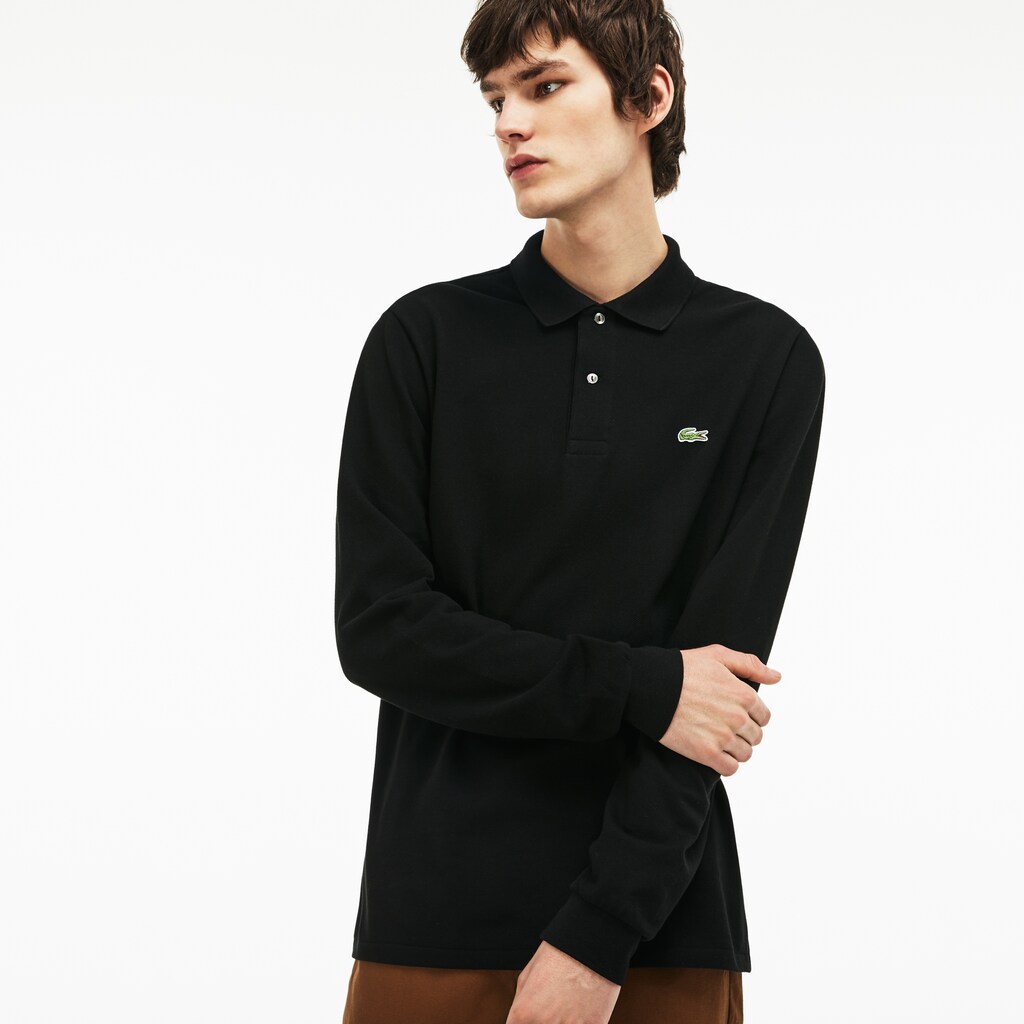 Camisa Polo Lacoste Long-Sleeve Classic Fit L.12.12 Hombre Negros | EJ7-56195U5