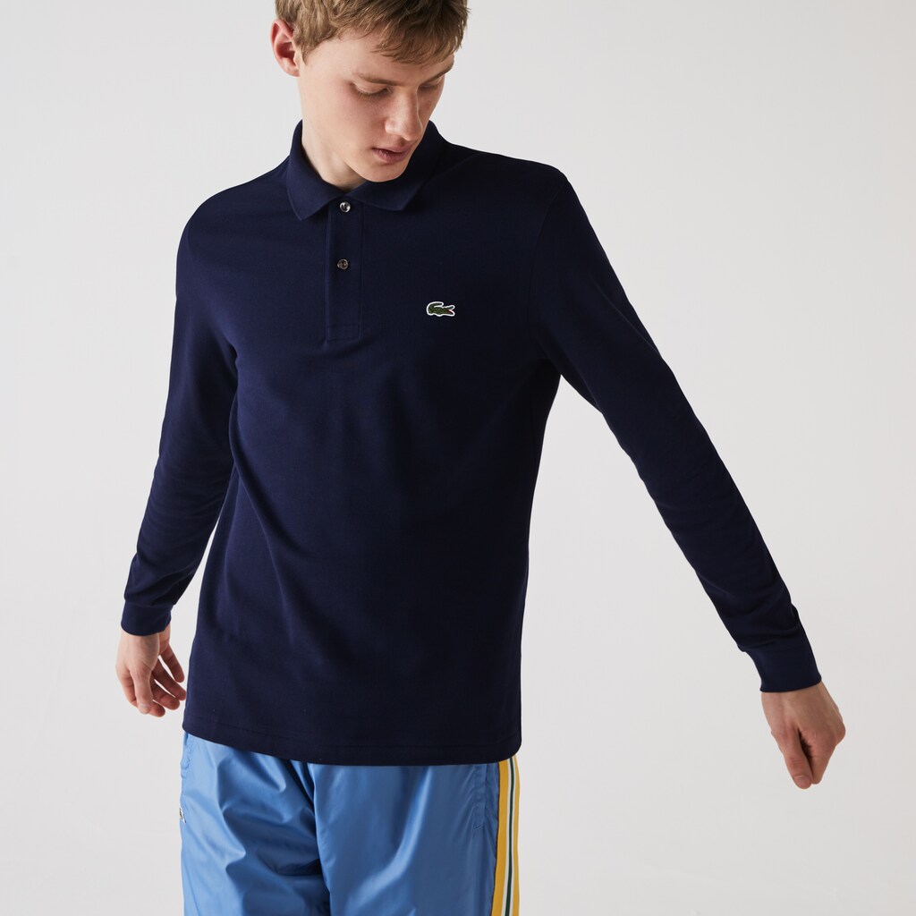 Camisa Polo Lacoste Long-Sleeve Classic Fit L.12.12 Hombre Azul Marino Azules | WK1-24592L8