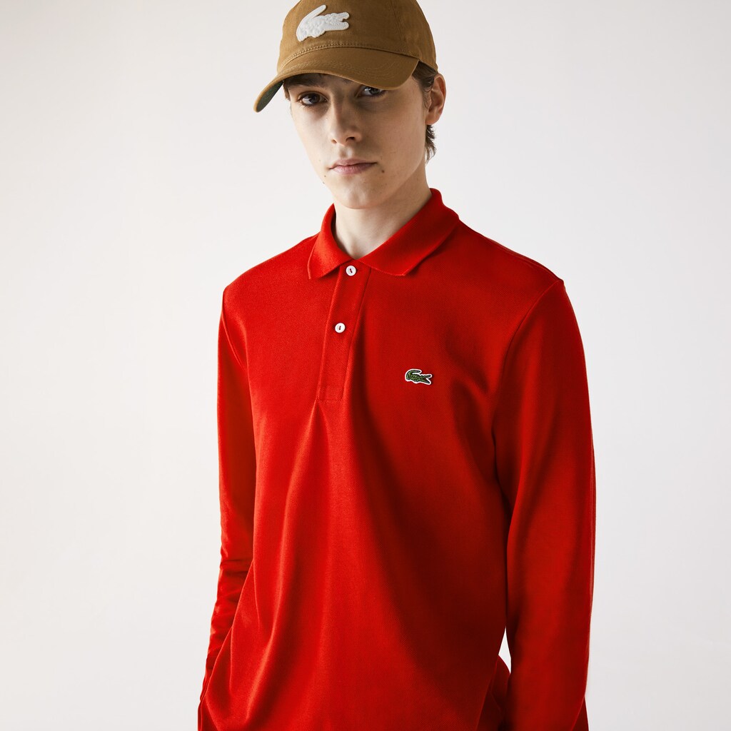 Camisa Polo Lacoste Long-Sleeve Classic Fit L.12.12 Hombre Rojos | ND4-02450B5