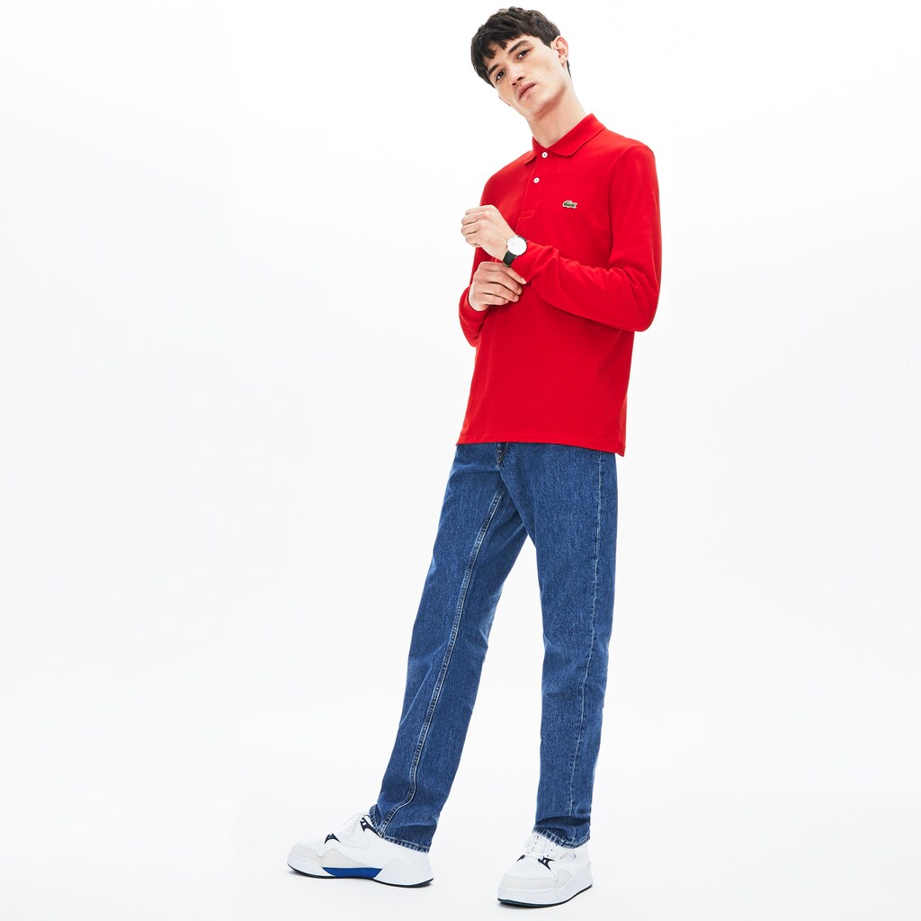 Camisa Polo Lacoste Long-Sleeve Classic Fit L.12.12 Hombre Rojos | ND4-02450B5